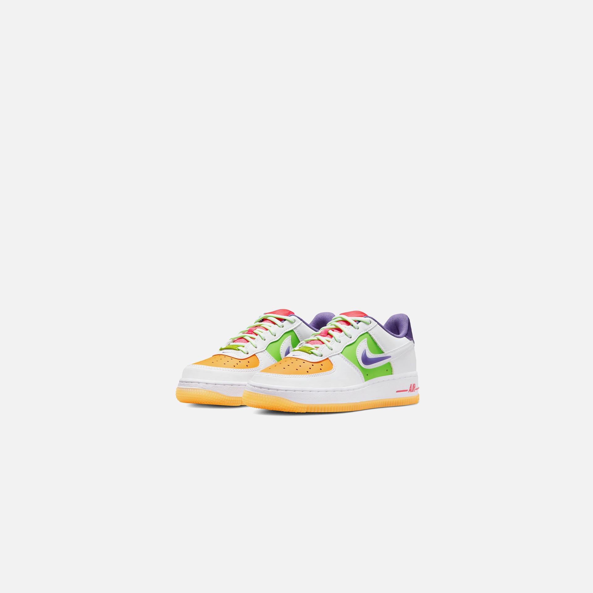 Nike Grade School Air Force 1 Lv8 - White / Space Purple / Sundial