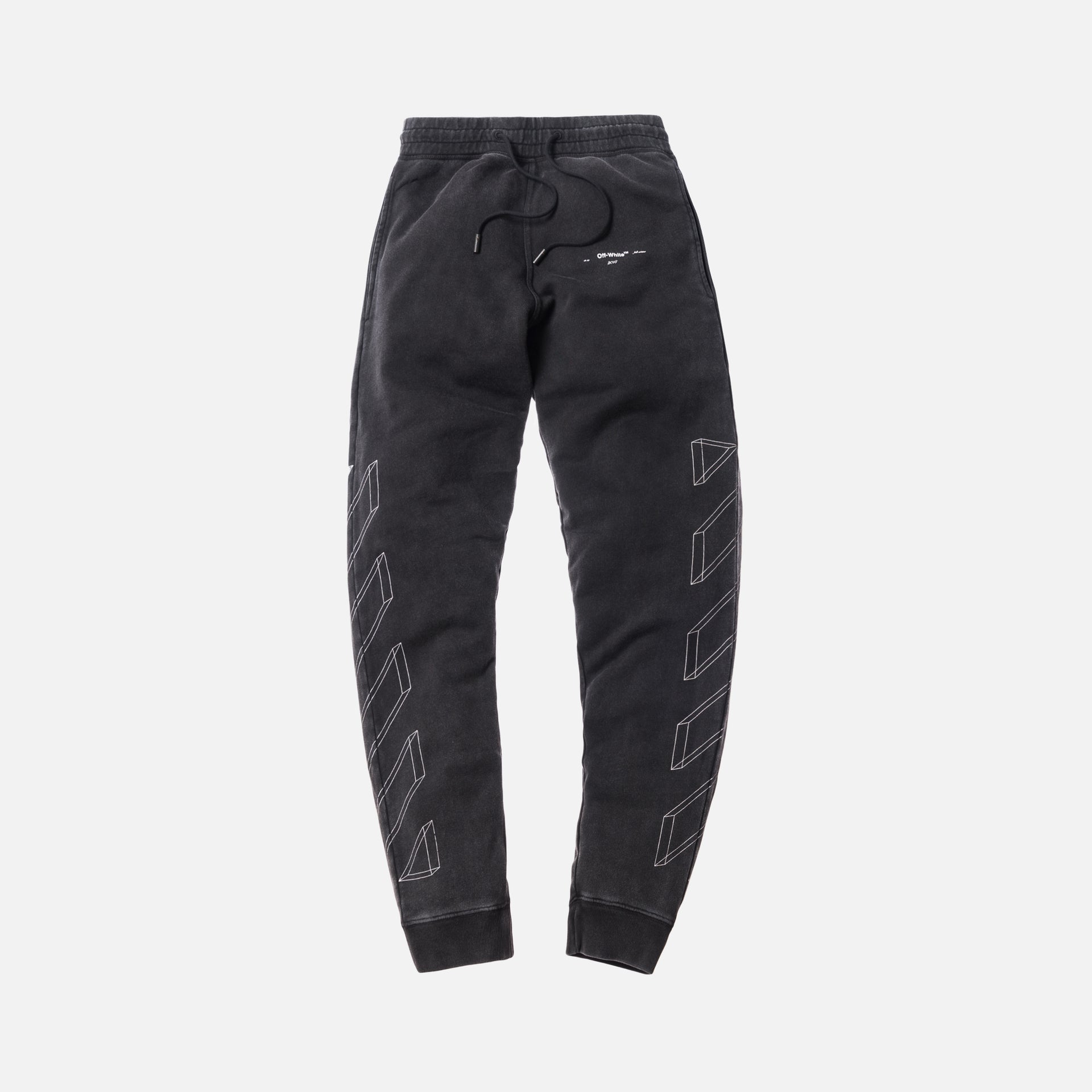 Off-White Diag 3-D Line Sweatpants - Anthracite / White