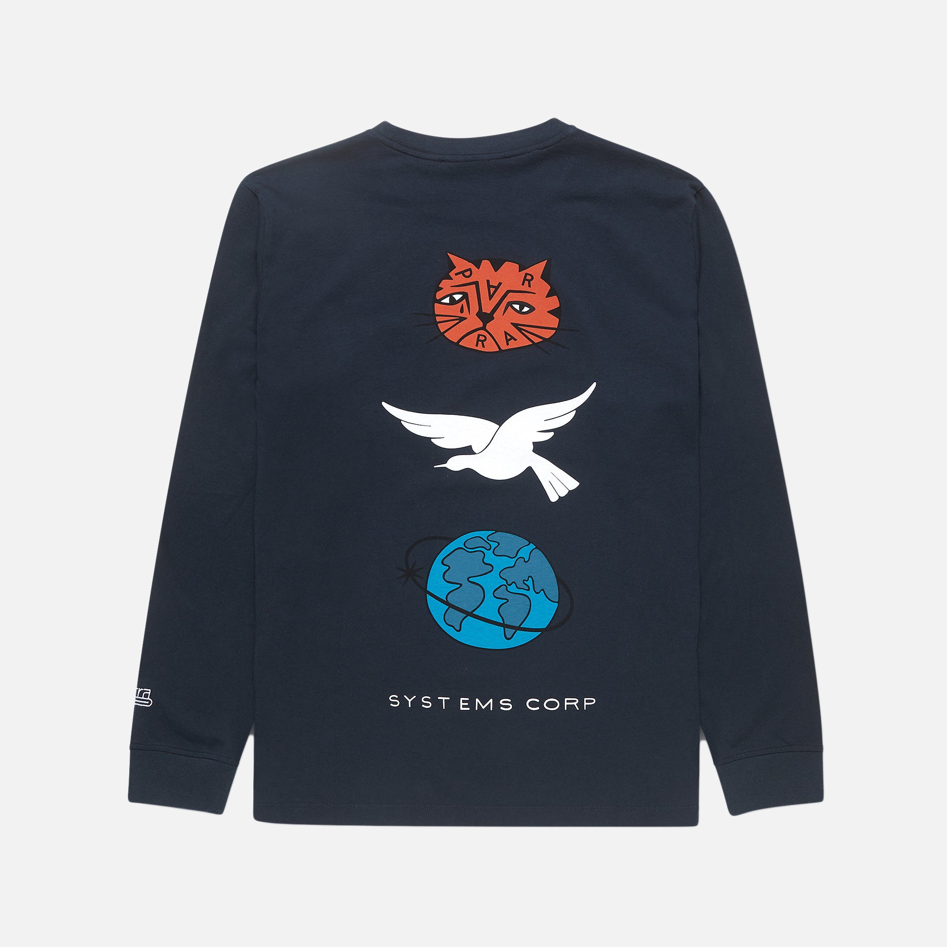 by Parra Sad Cat System Bird L/S Tee - Navy Blue