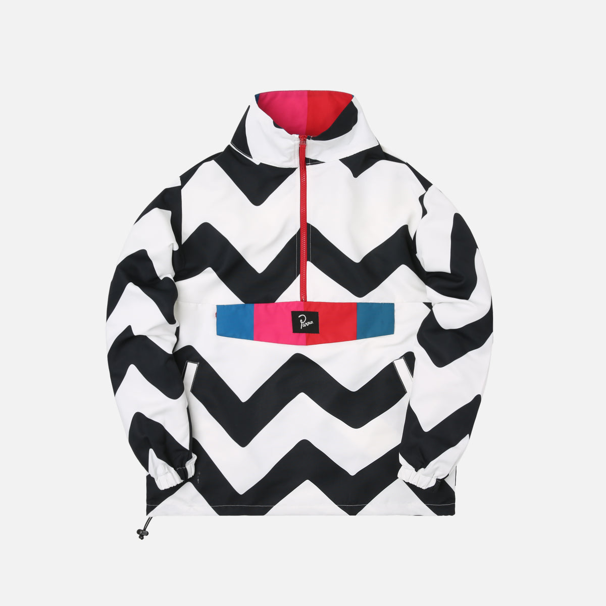by Parra Vase Mountain Stripes Windbreaker - Black / White