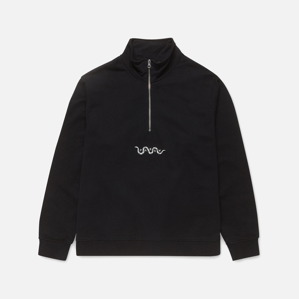 by Parra Snaked 1/4 Zip Sweatshirt - Black