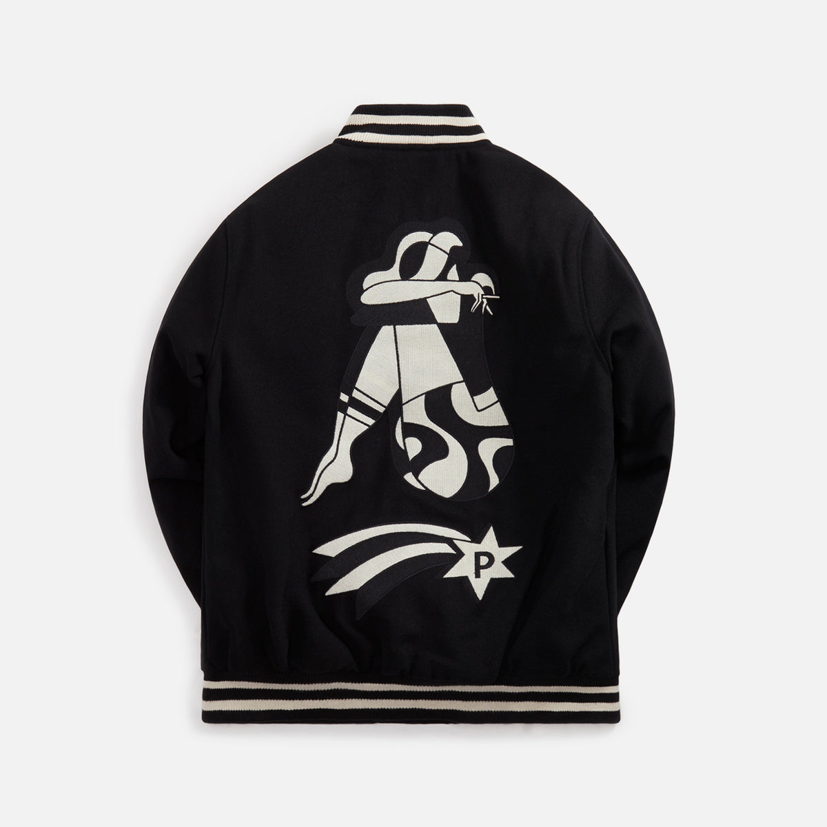 by Parra Cloudy Star Varsity Jacket - Black