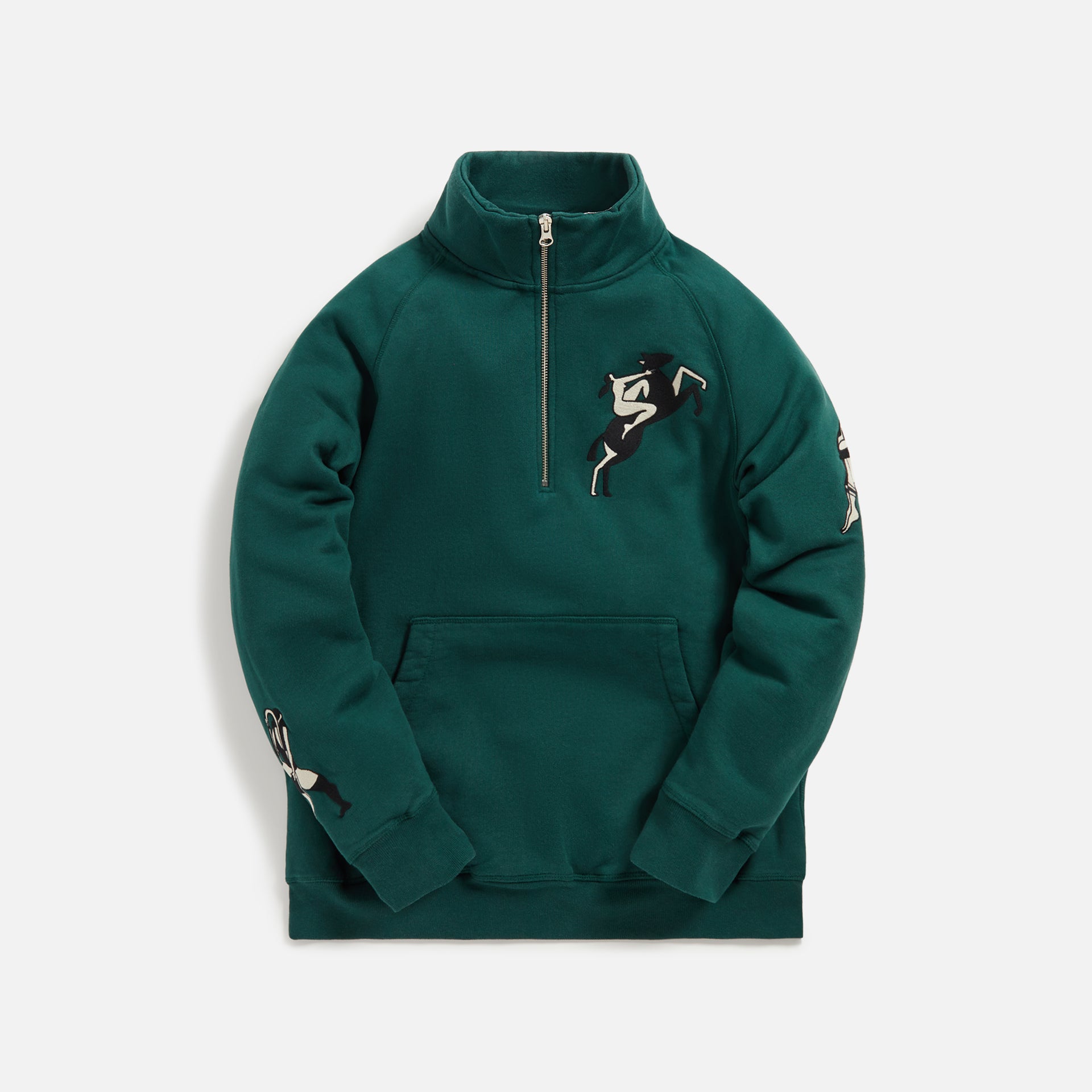 by Parra Life Experience Half Zip Sweatshirt - Pine Green