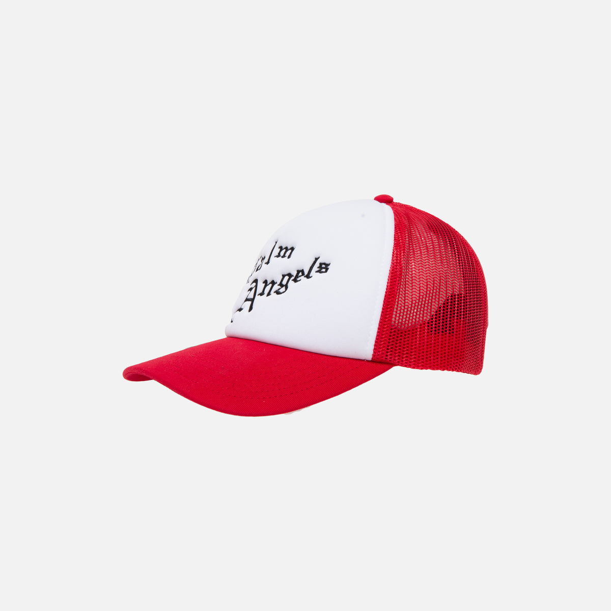 Palm Angels New Gothic Logo Cap - White / Red