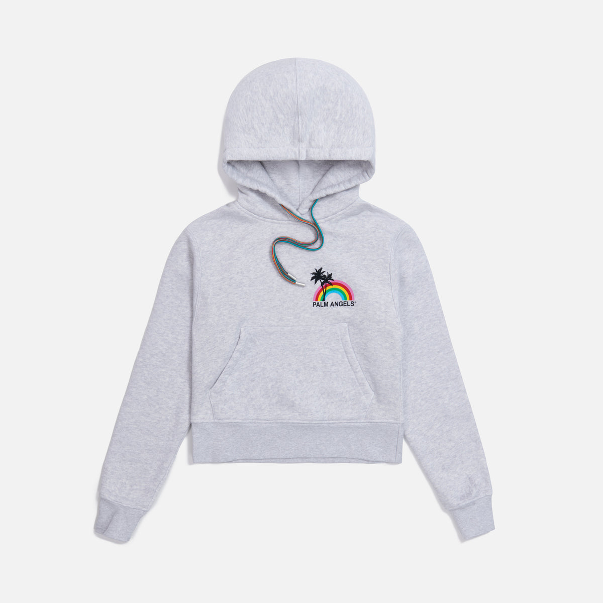 Palm Angels Rainbow Hoodie - Melange Grey