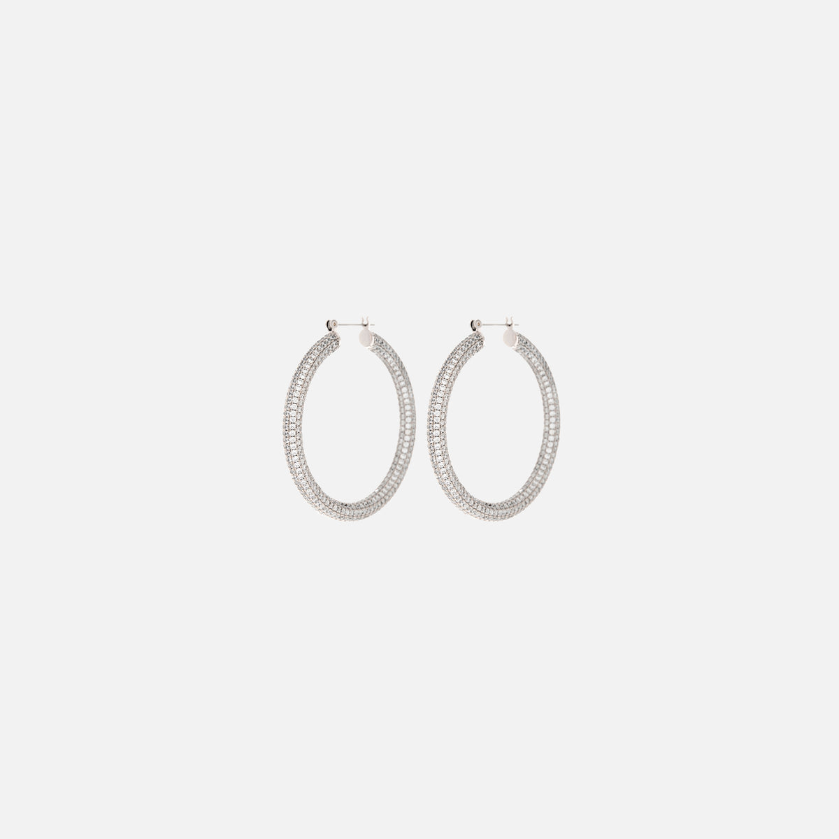 Luv AJ Pave Amalfi Hoops - Silver