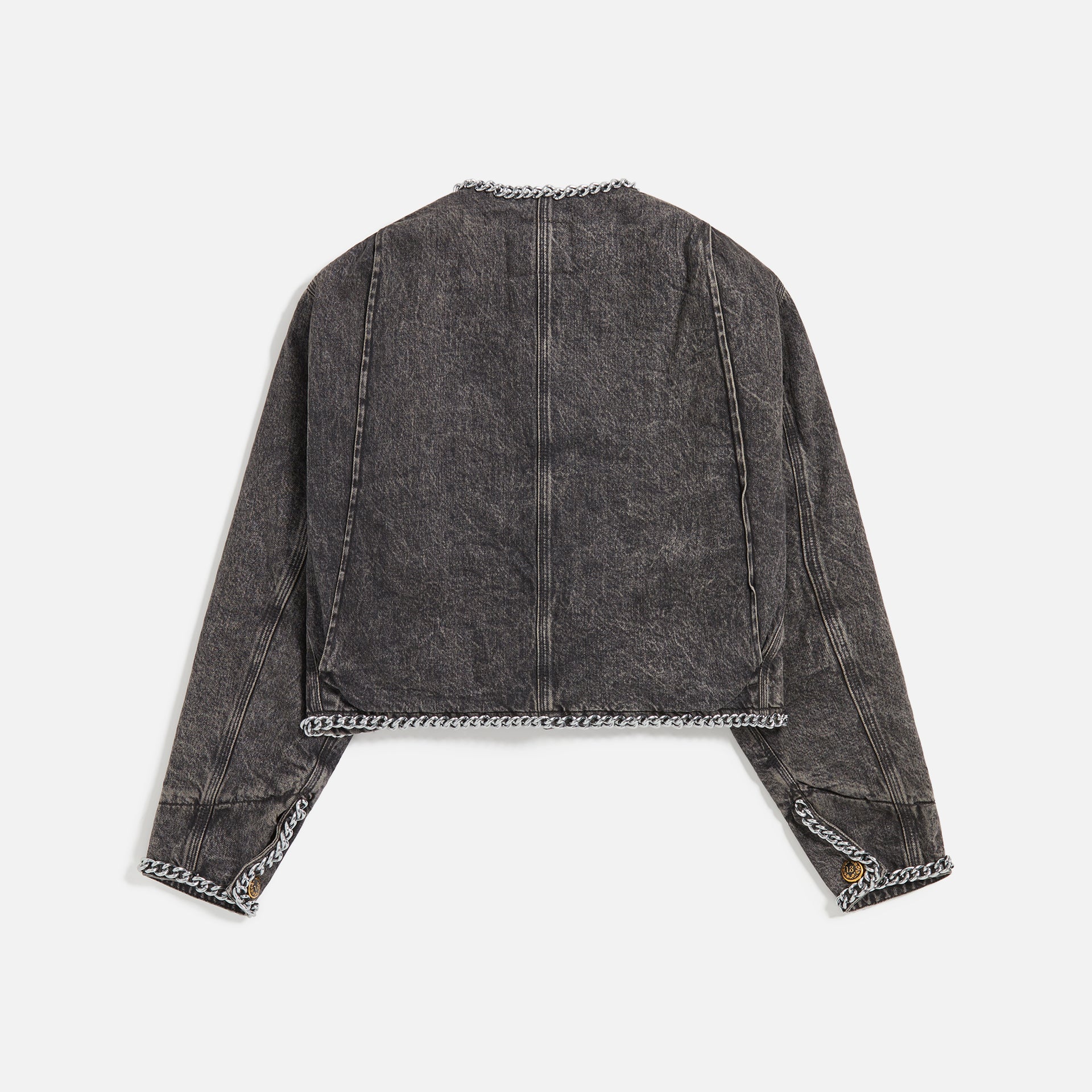 R13 Chain Embellished Cropped Jacket - Dusky Grey