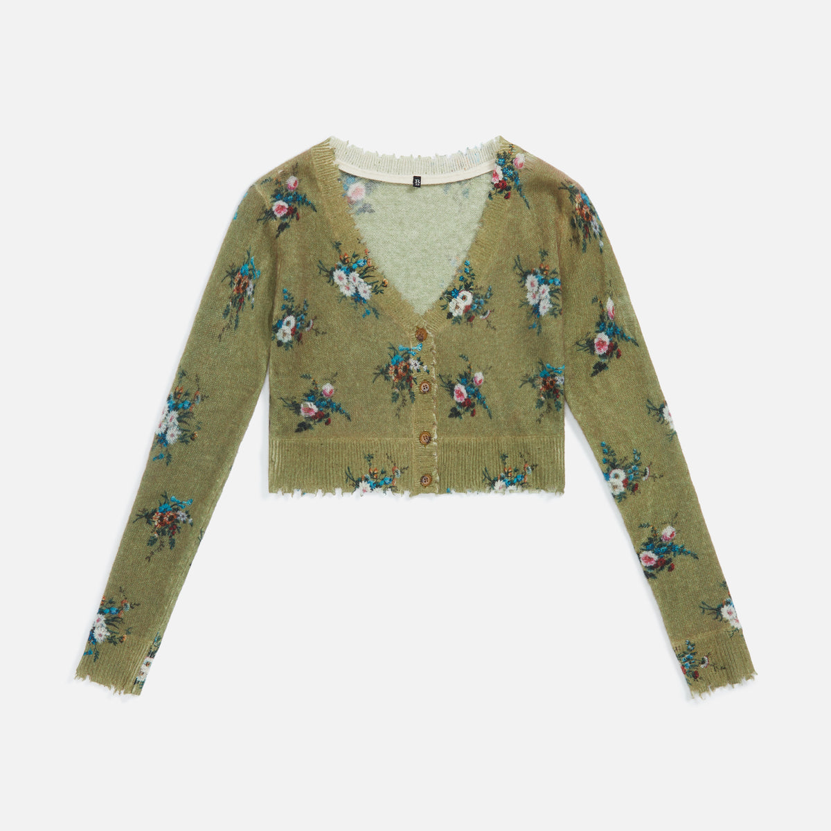 R13 Floral Baby Cardigan - Olive