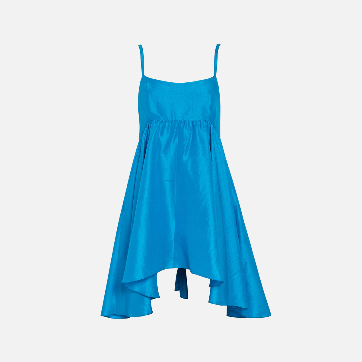 Azeeza Rachel Raw Silk Mini Dress - Ocean