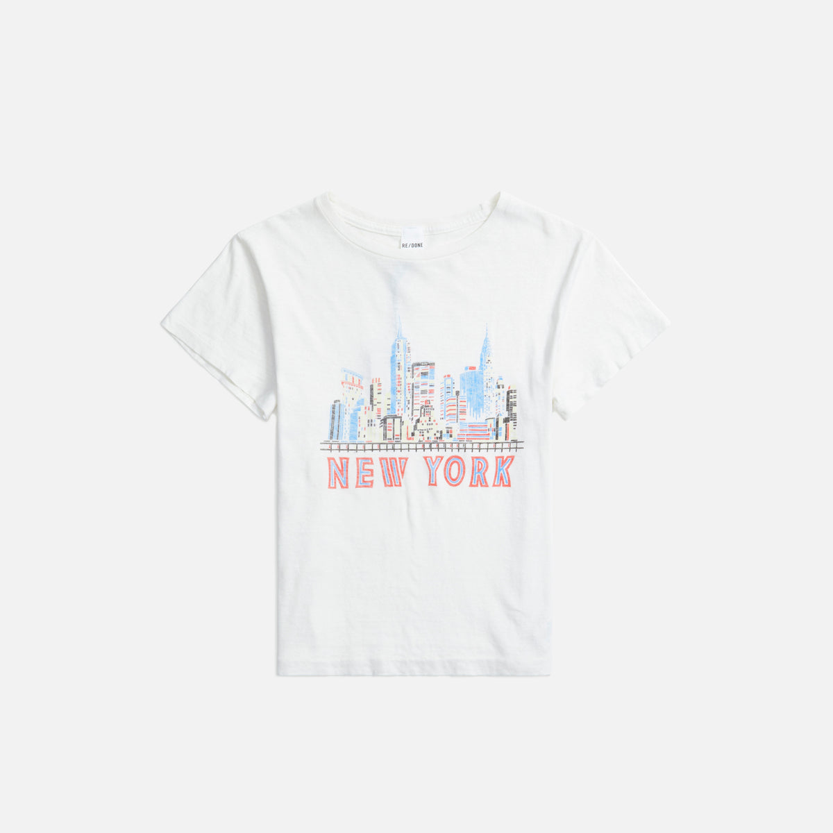ReDone Classic Tee NY Skyline - Vintage White
