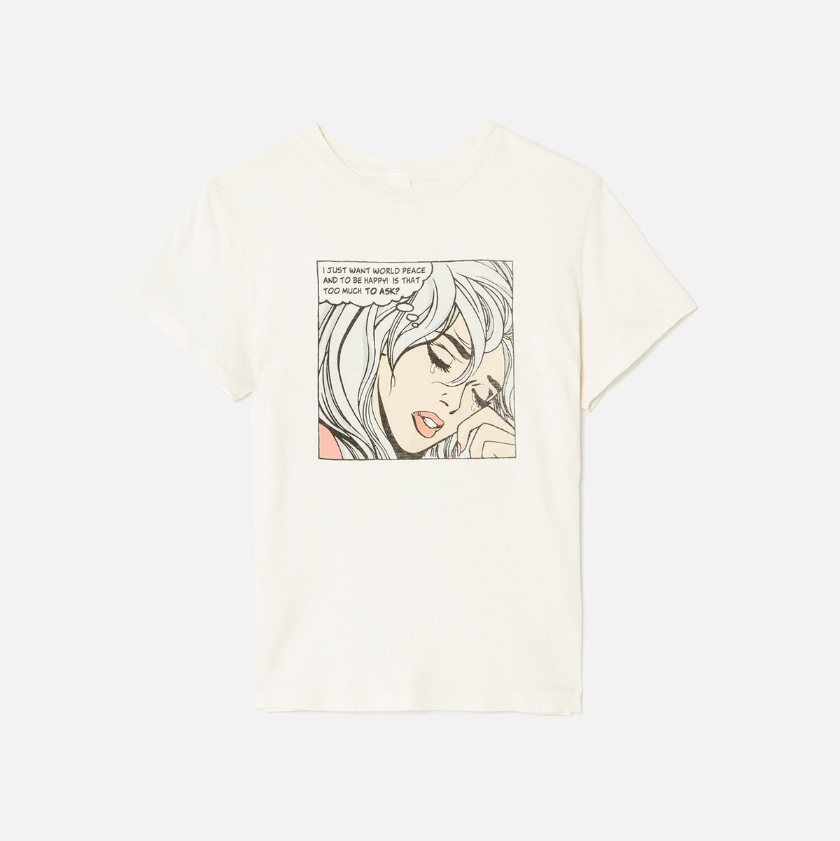 ReDone Classic World Peace Tee - Vintage White