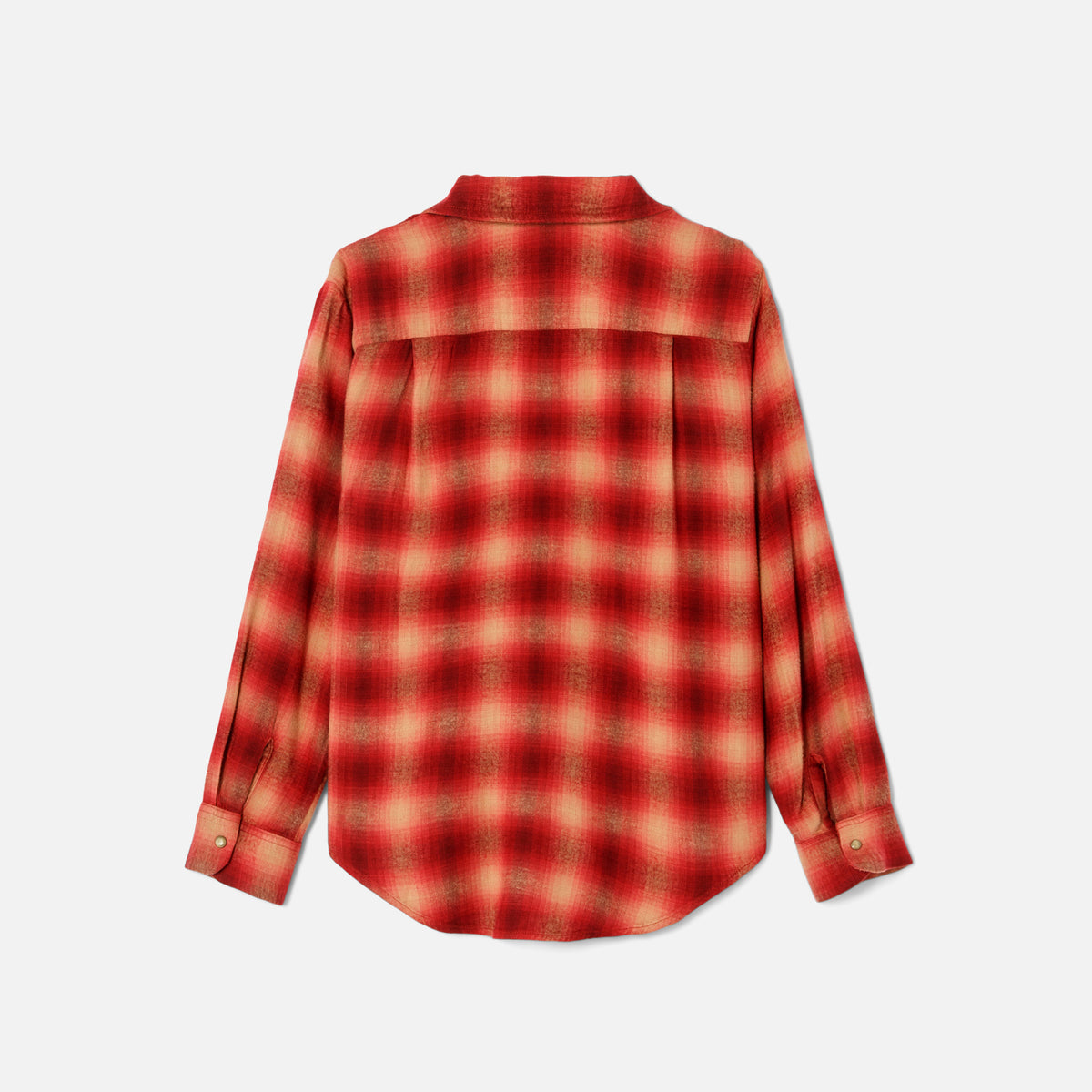 ReDone 60s Plaid Shirt - Burgundy Tan Plaid