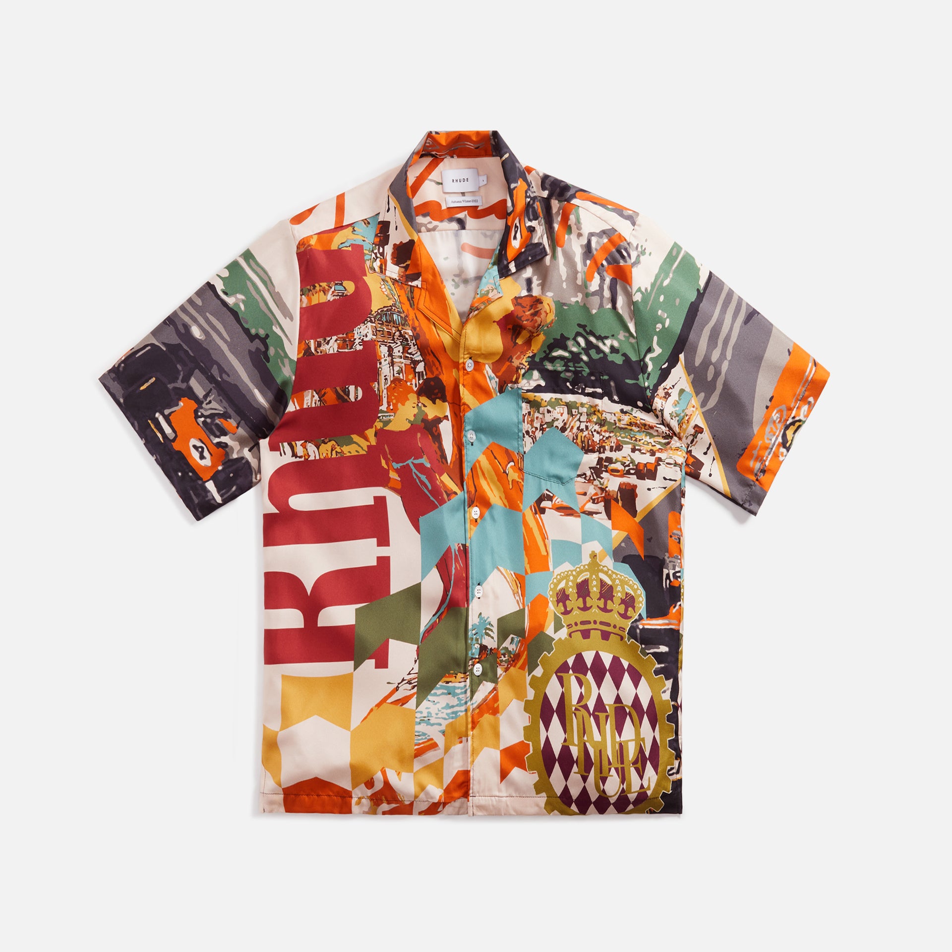Rhude Silk Racing Button Up Shirt - Multi