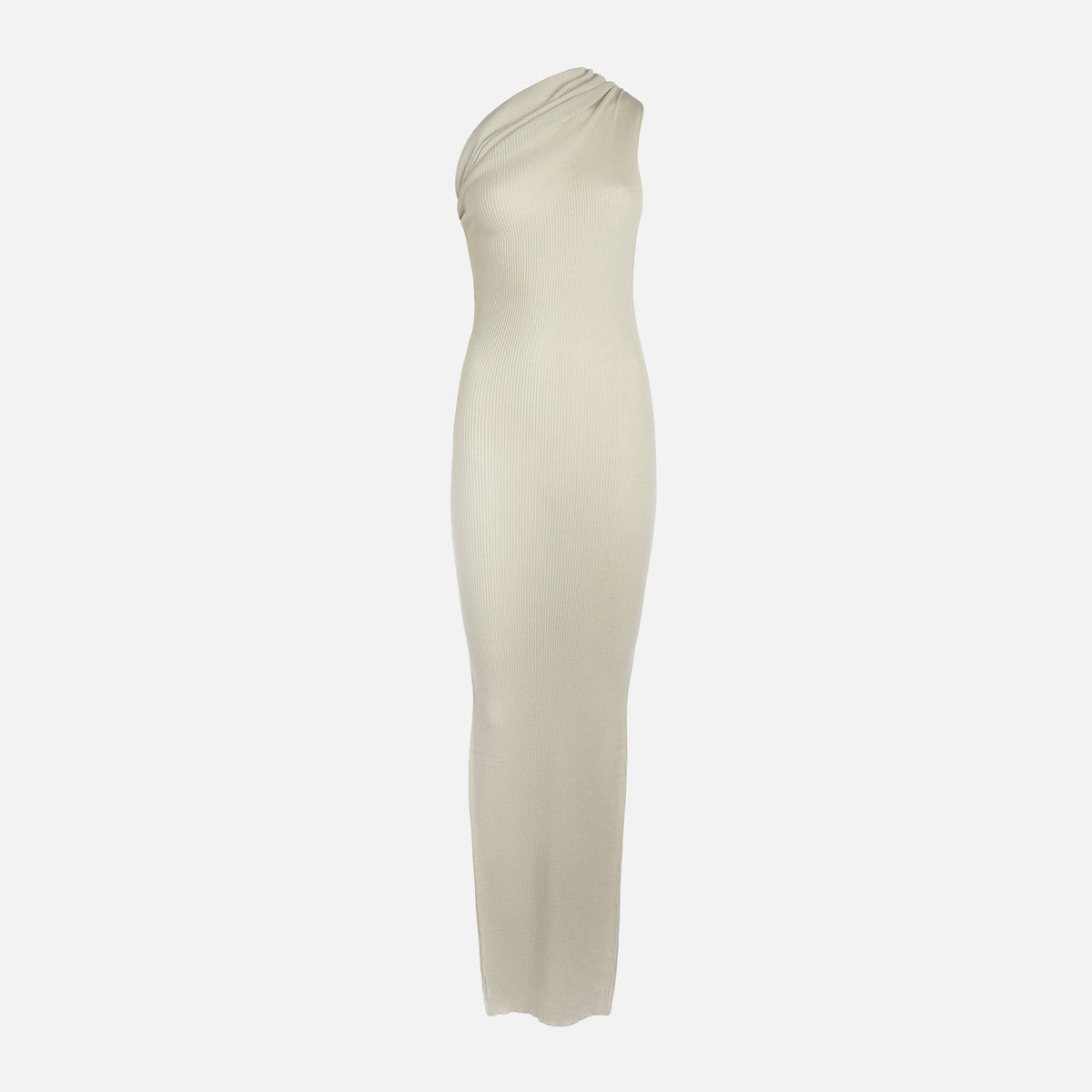Rick Owens Ribbed One Shoulder Dress - Pearl