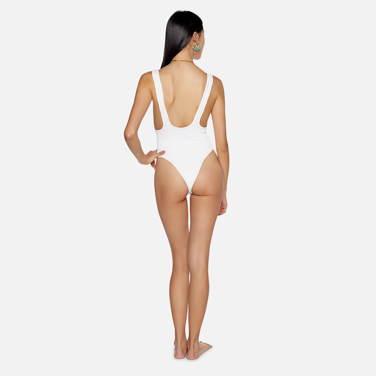 Reina Olga Ruby Scrunch Swimsuit Crinkle - White