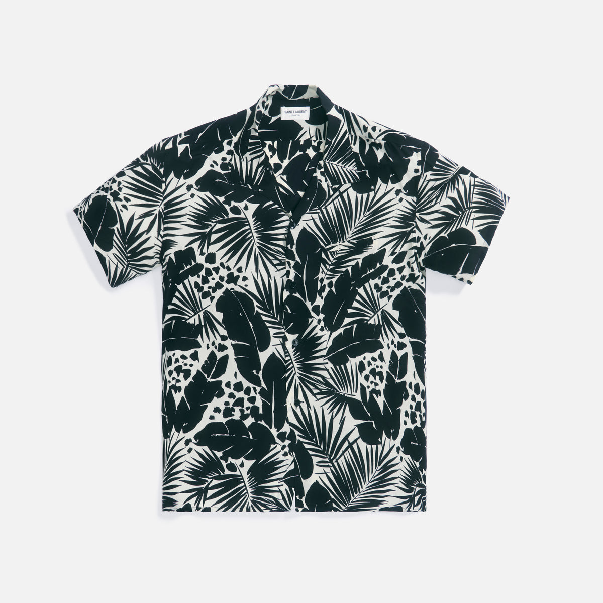 Saint Laurent Chemise Col Requinm Craie - Noir