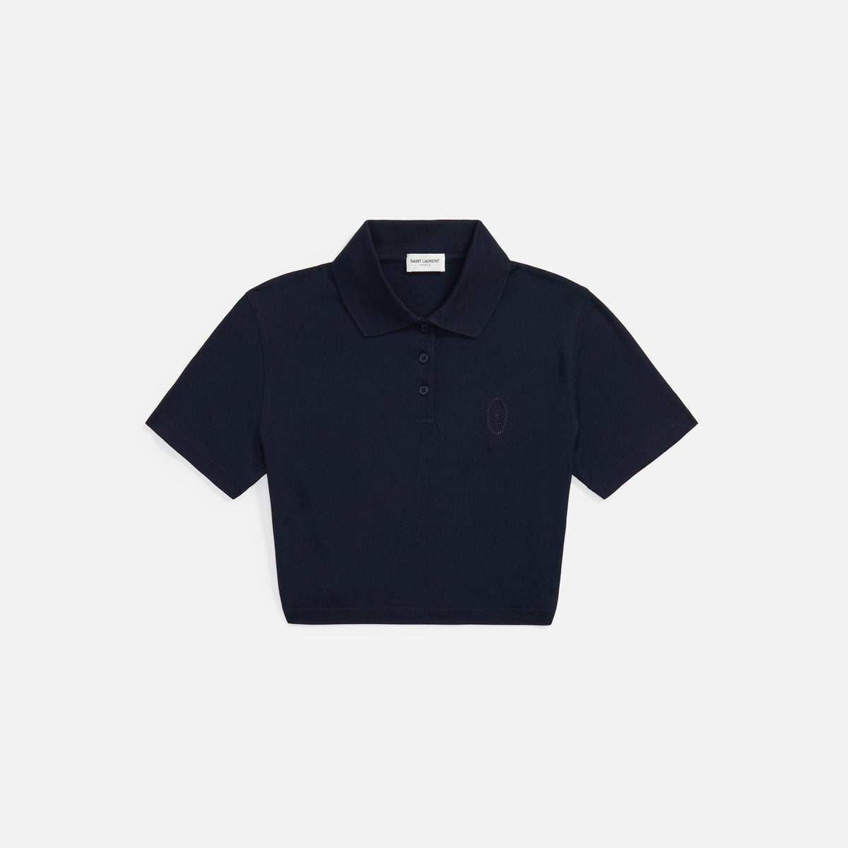 Saint Laurent Polo Cropped - Marine