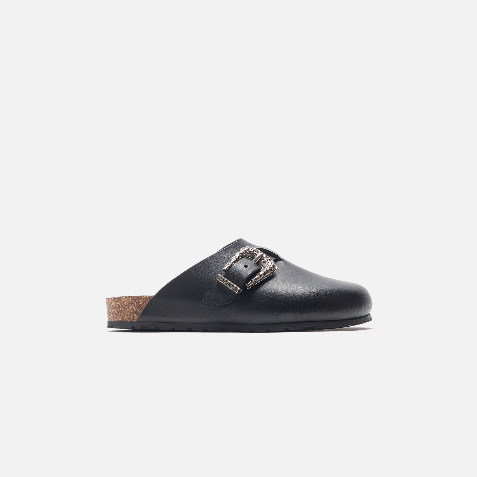 Saint Laurent Silver Buckle Sandal - Black