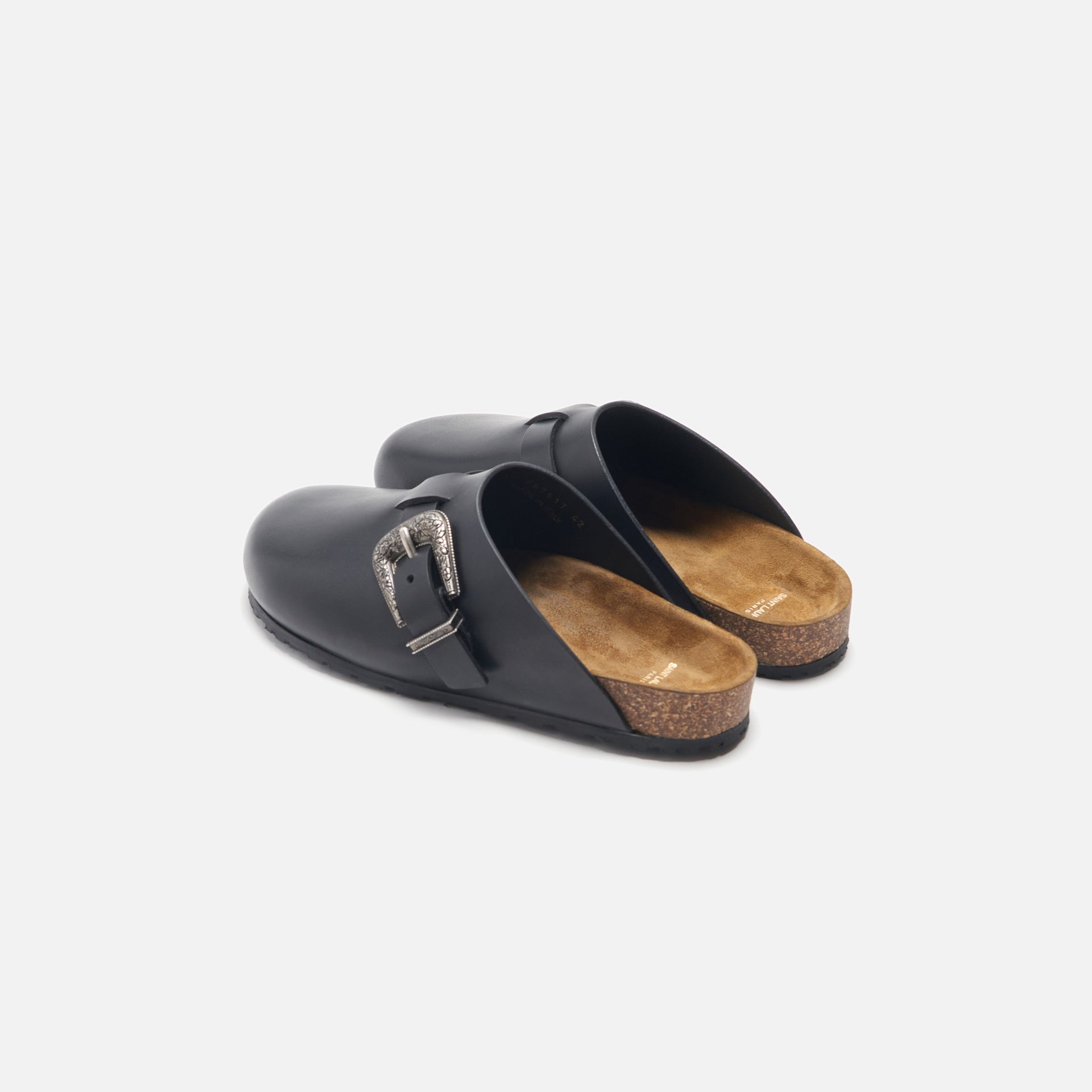 Saint Laurent Silver Buckle Sandal - Black