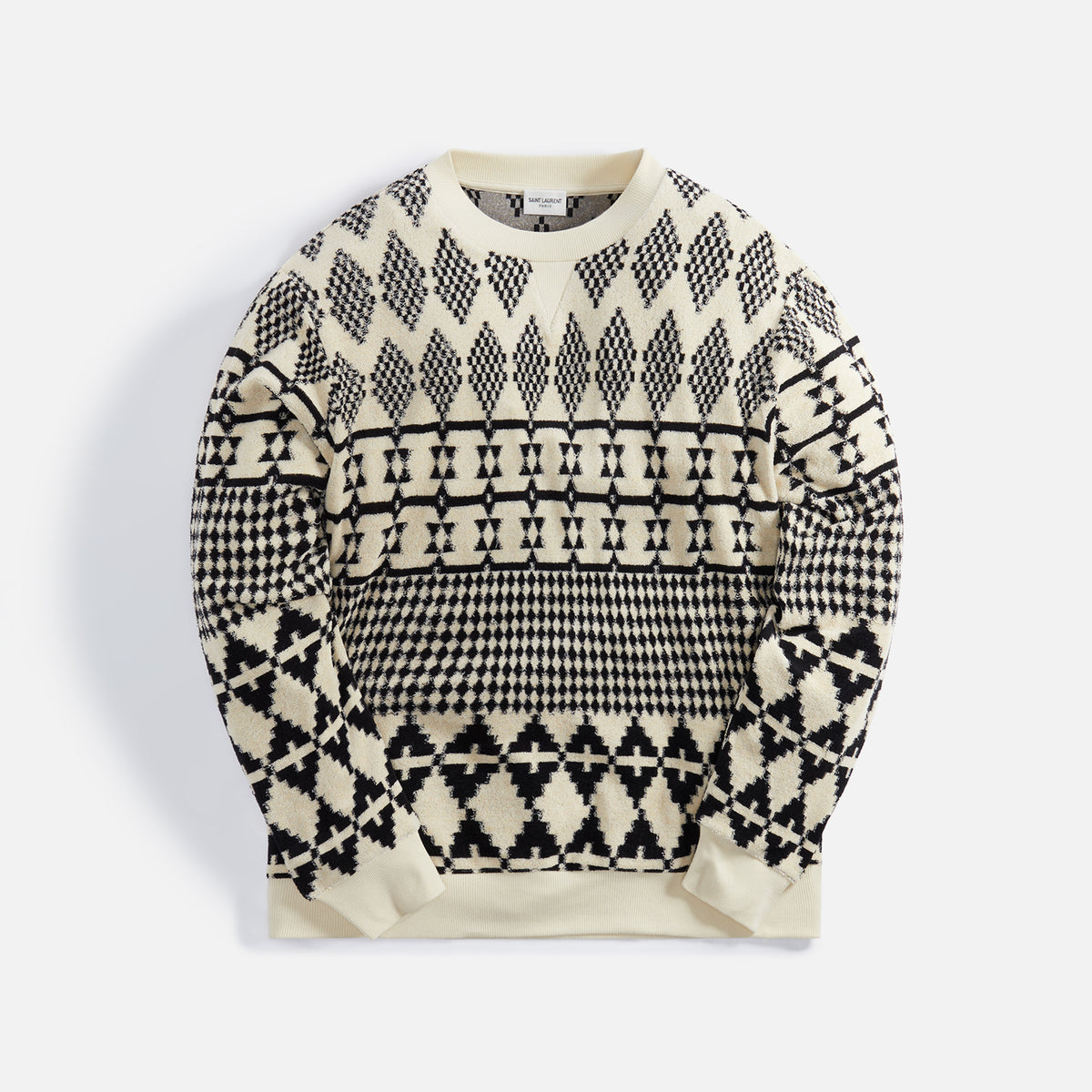 Saint Laurent Jacquard Raglan Sweatshirt - Naturel Noir