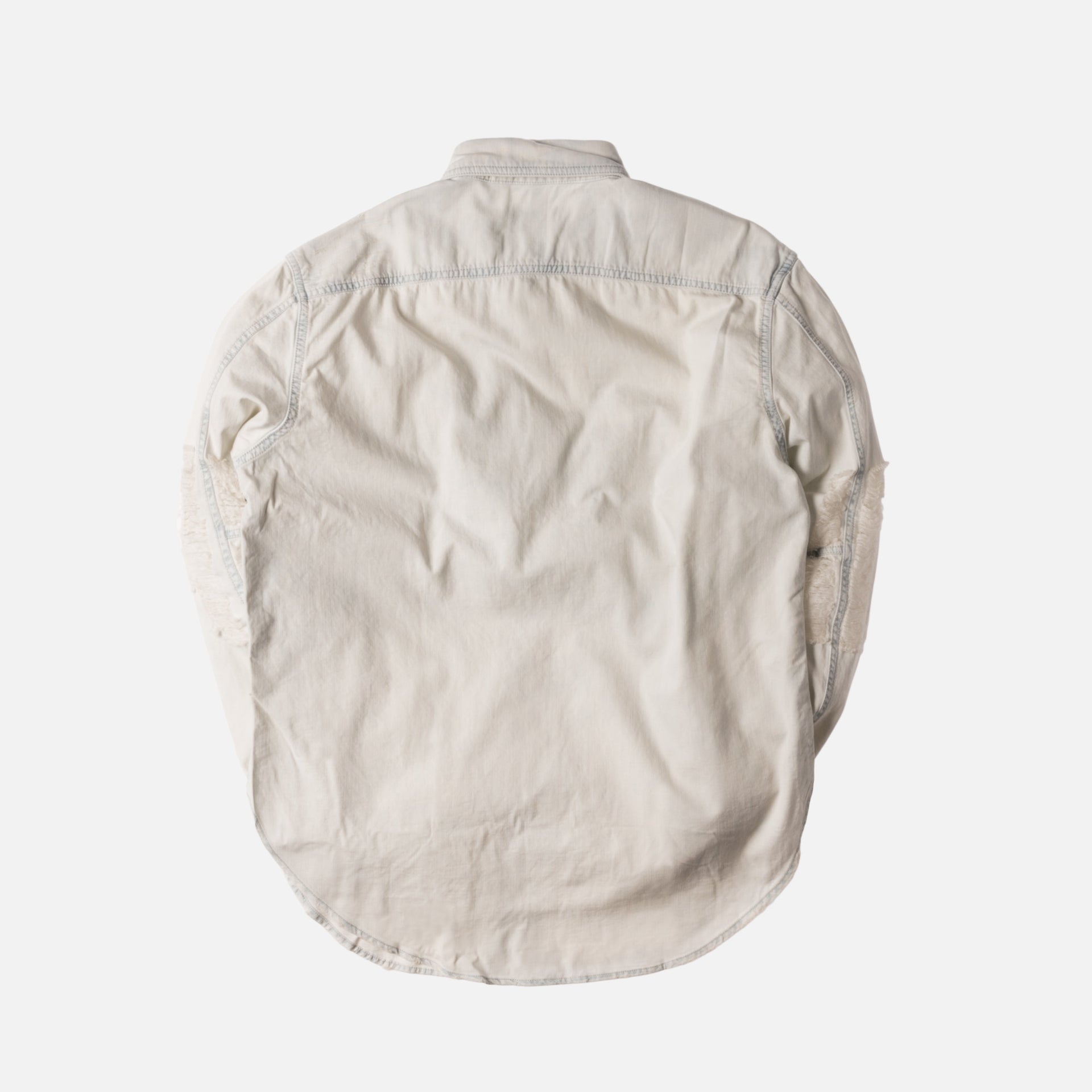 Stampd Distressed Against Denim Button-Up - Cream Bleach