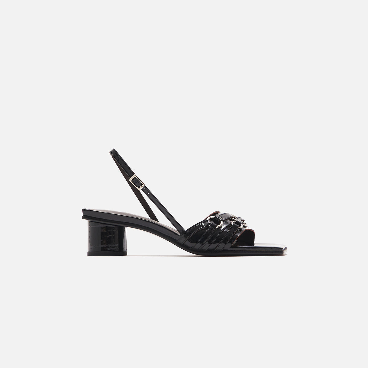 Justine Clenquet Patent Sandals - Drew Black