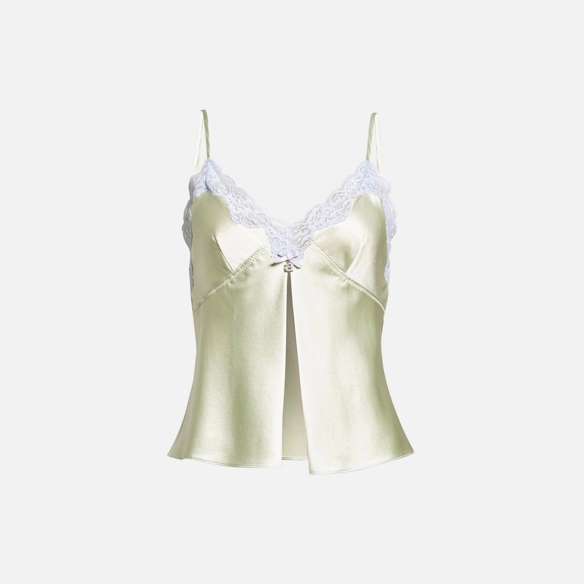 Alexander Wang Butterfly Cami Top with Lace - Pale Mint