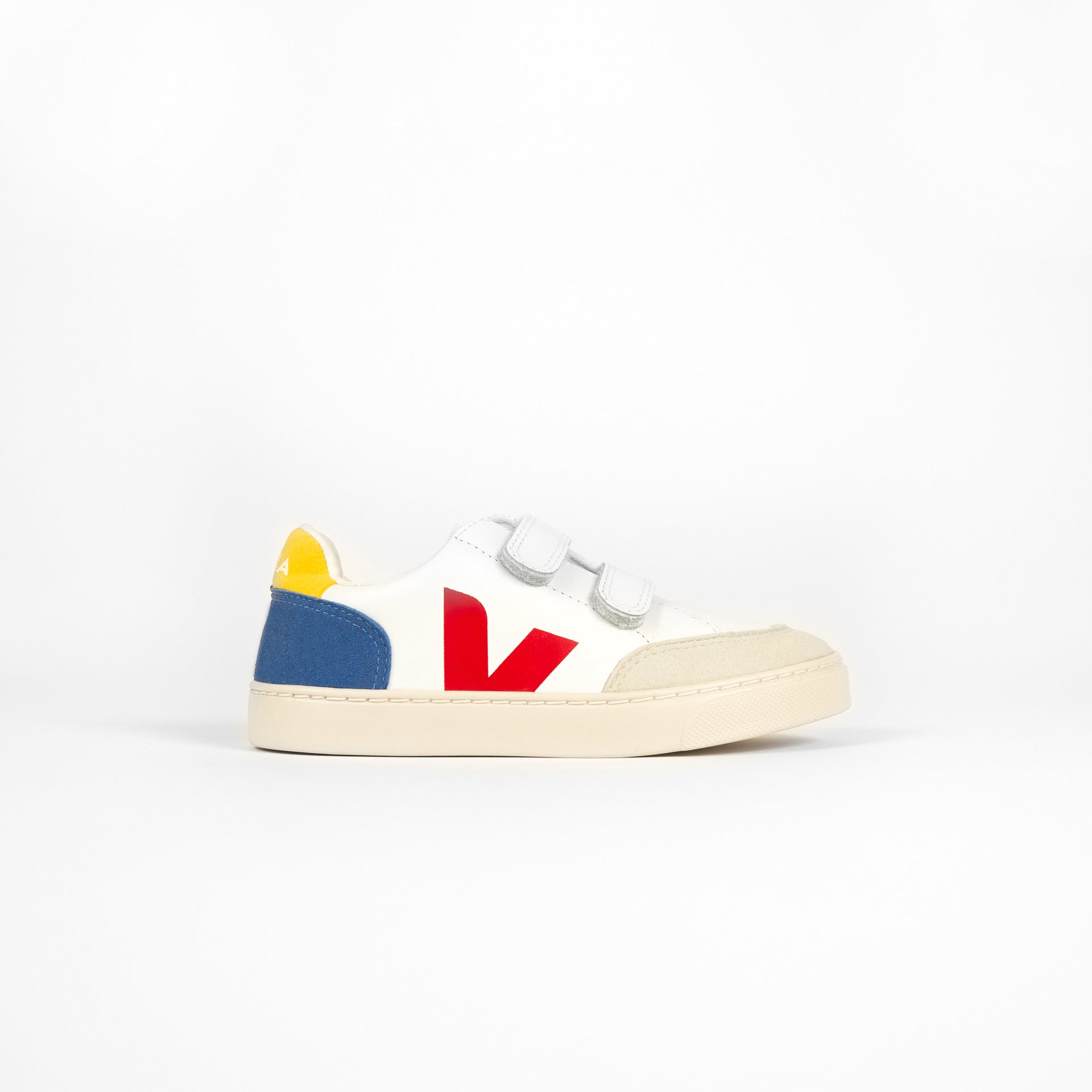 Veja Toddler V-12 Leather - Extra White /Multicolor / Indigo