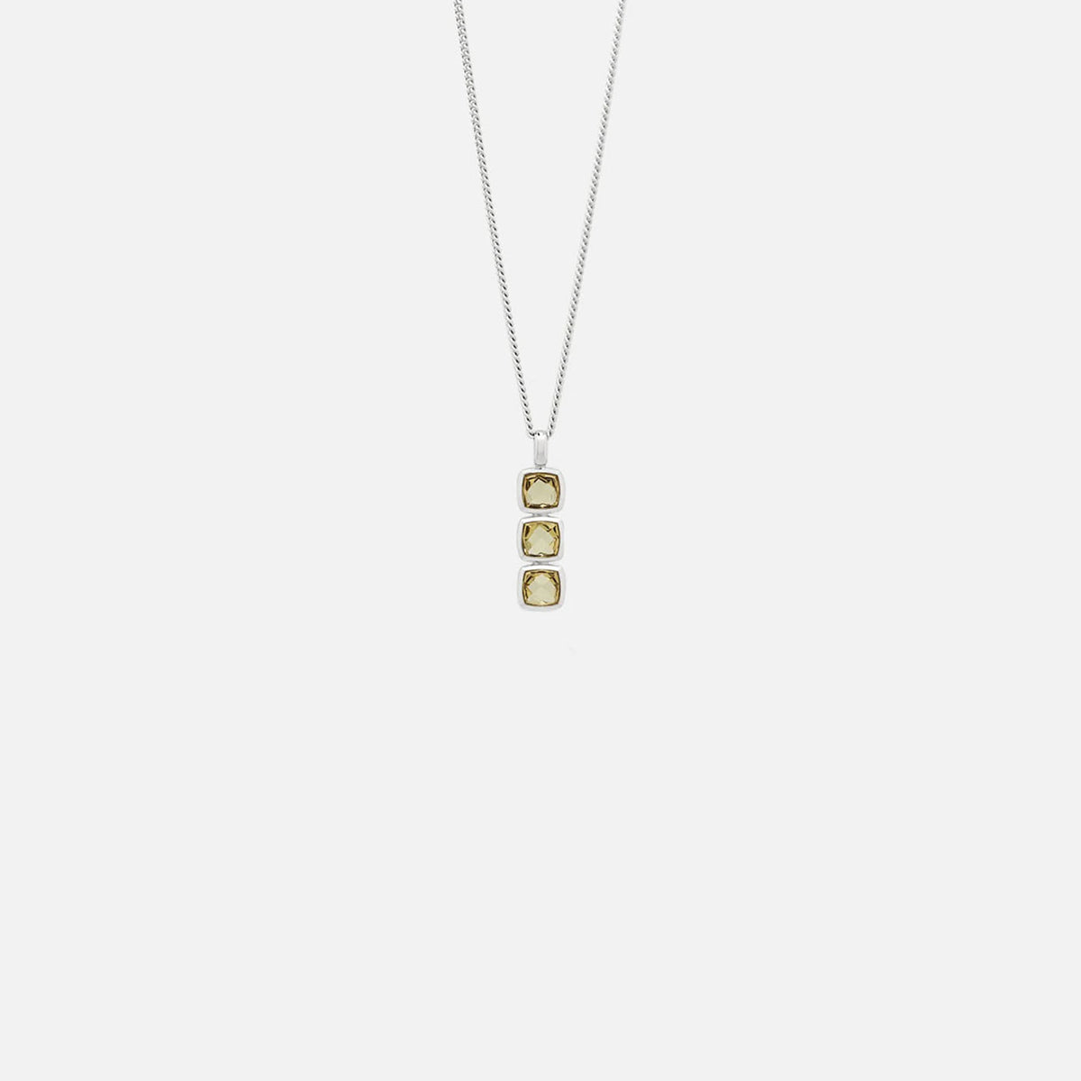 Tom Wood Mini Cushion Pendant - Olive Quartz