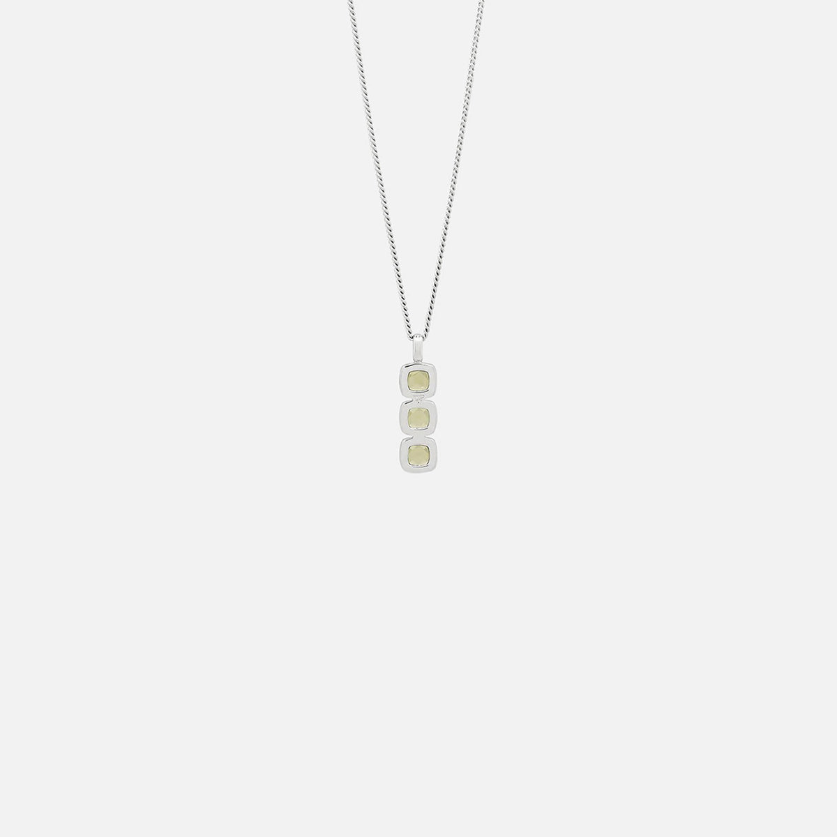 Tom Wood Mini Cushion Pendant - Olive Quartz