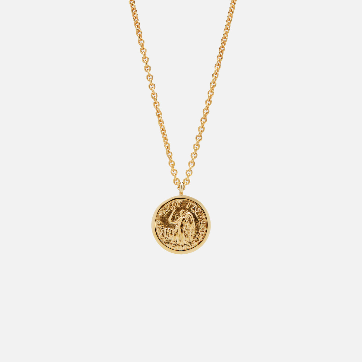 Tom Wood Coin Pendant Angel Short - Gold
