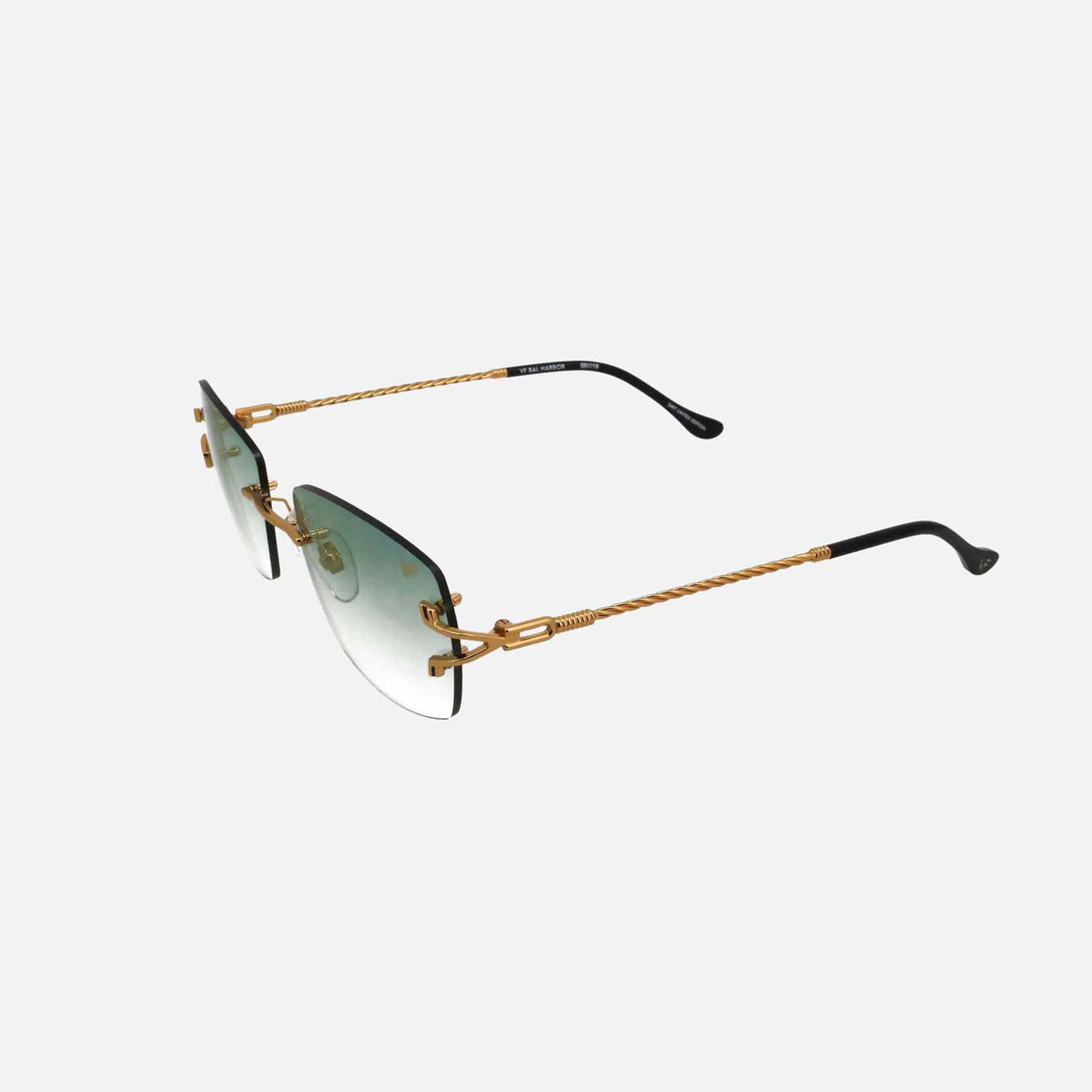 Vintage Frames Bal Harbour Drill Mount 24KT Yellow Gold - Powder Green / Flash Purple