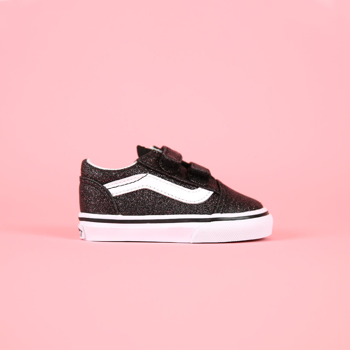 Vans Toddler Old Skool V Glitter Stars - Black / True White