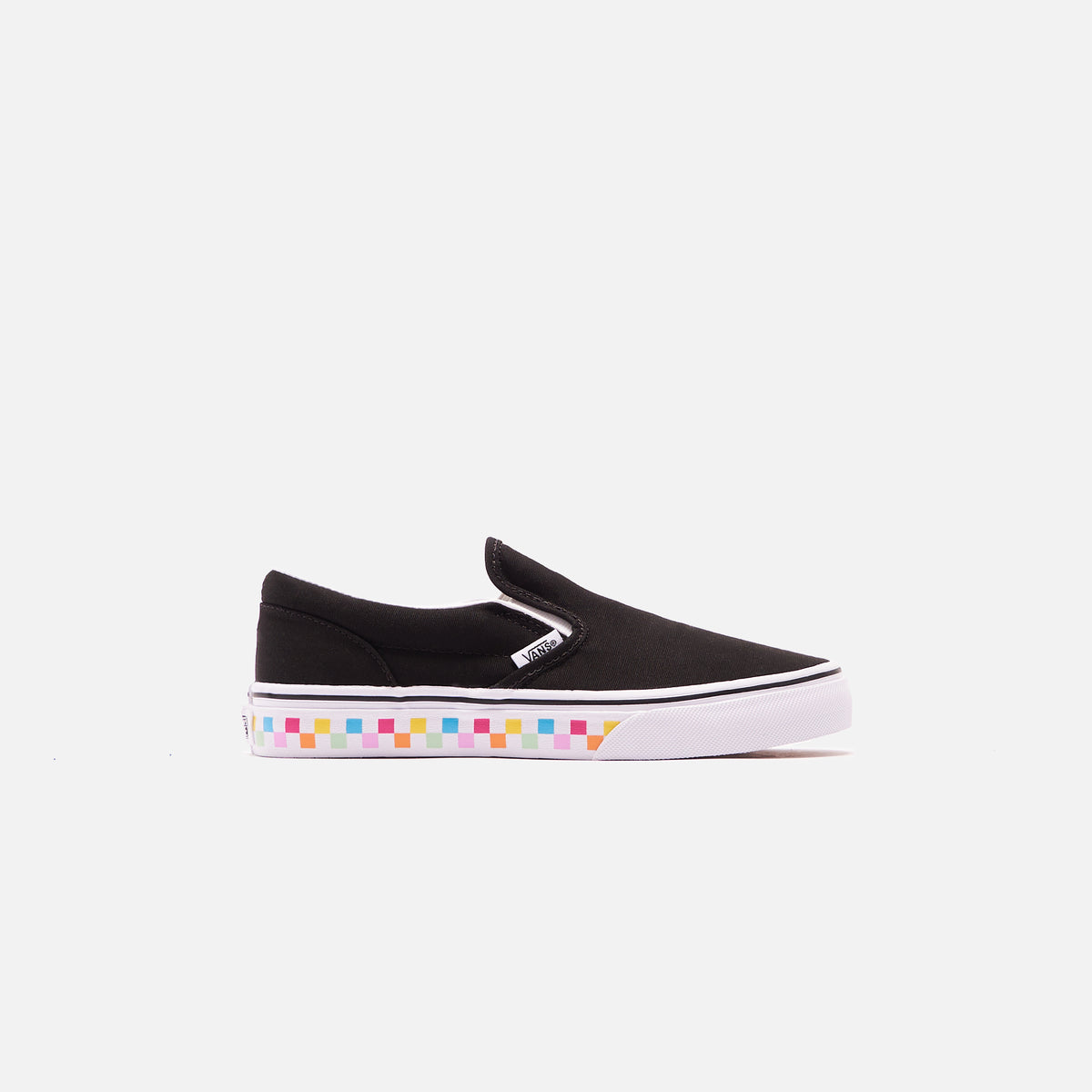 Vans Grade School Classic Slip-On Checkerboard - Rainbow / Black