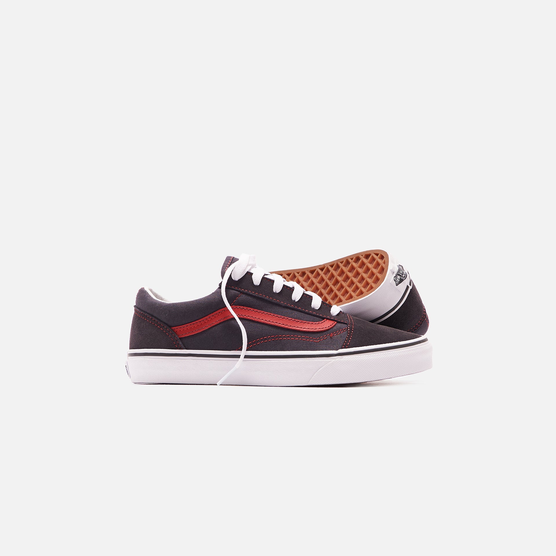 Vans Junior Old Skool Shoes - Asphalt / Red