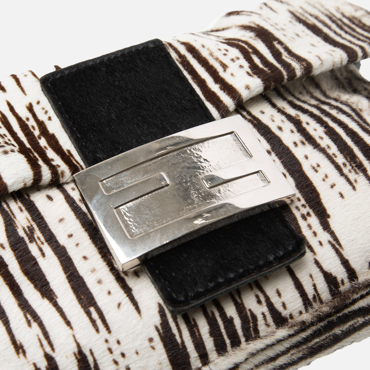 Fendi Pony Hair Baguette - White