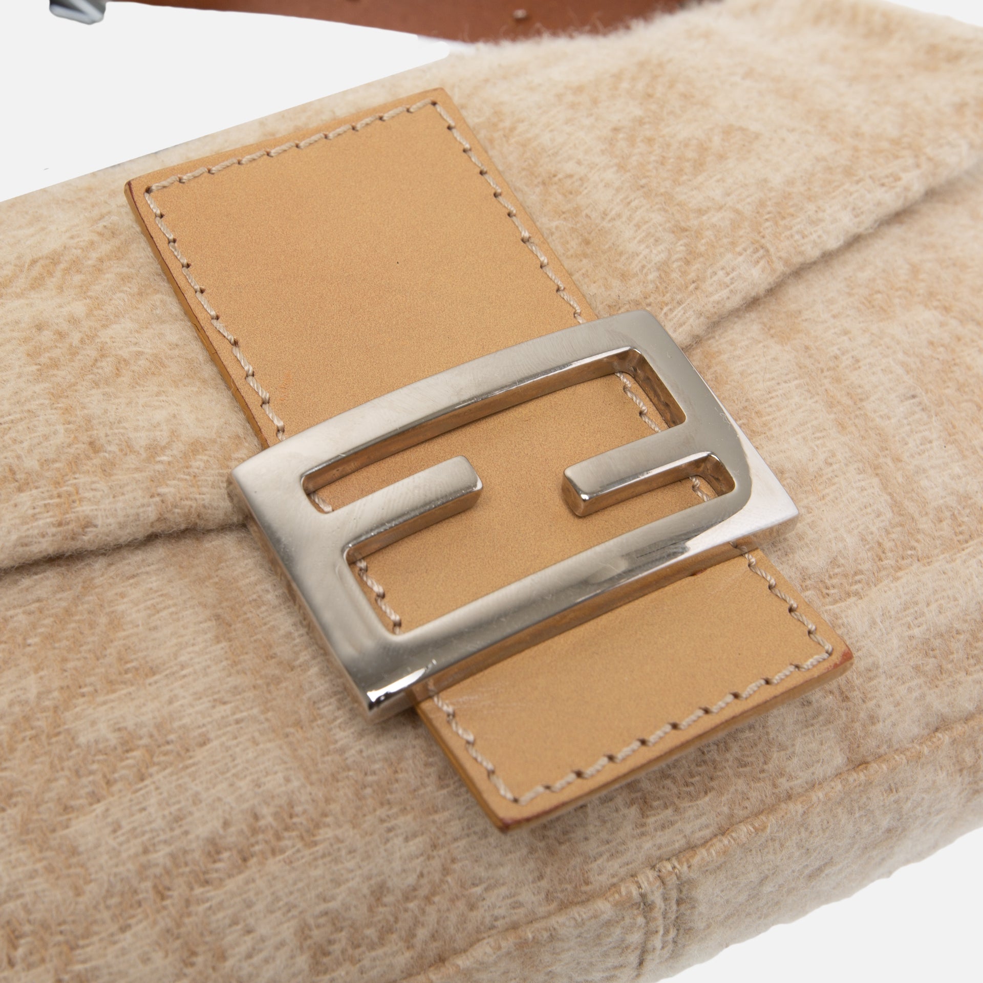 Fendi Wool Baguette - Beige