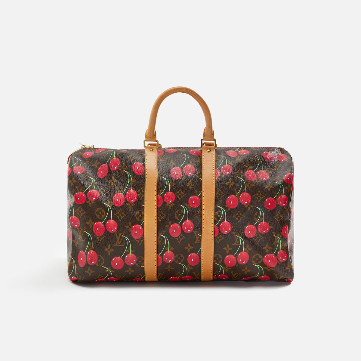 What Goes Around Comes Around Louis Vuitton Brown Murakami Cherry Keepall 45