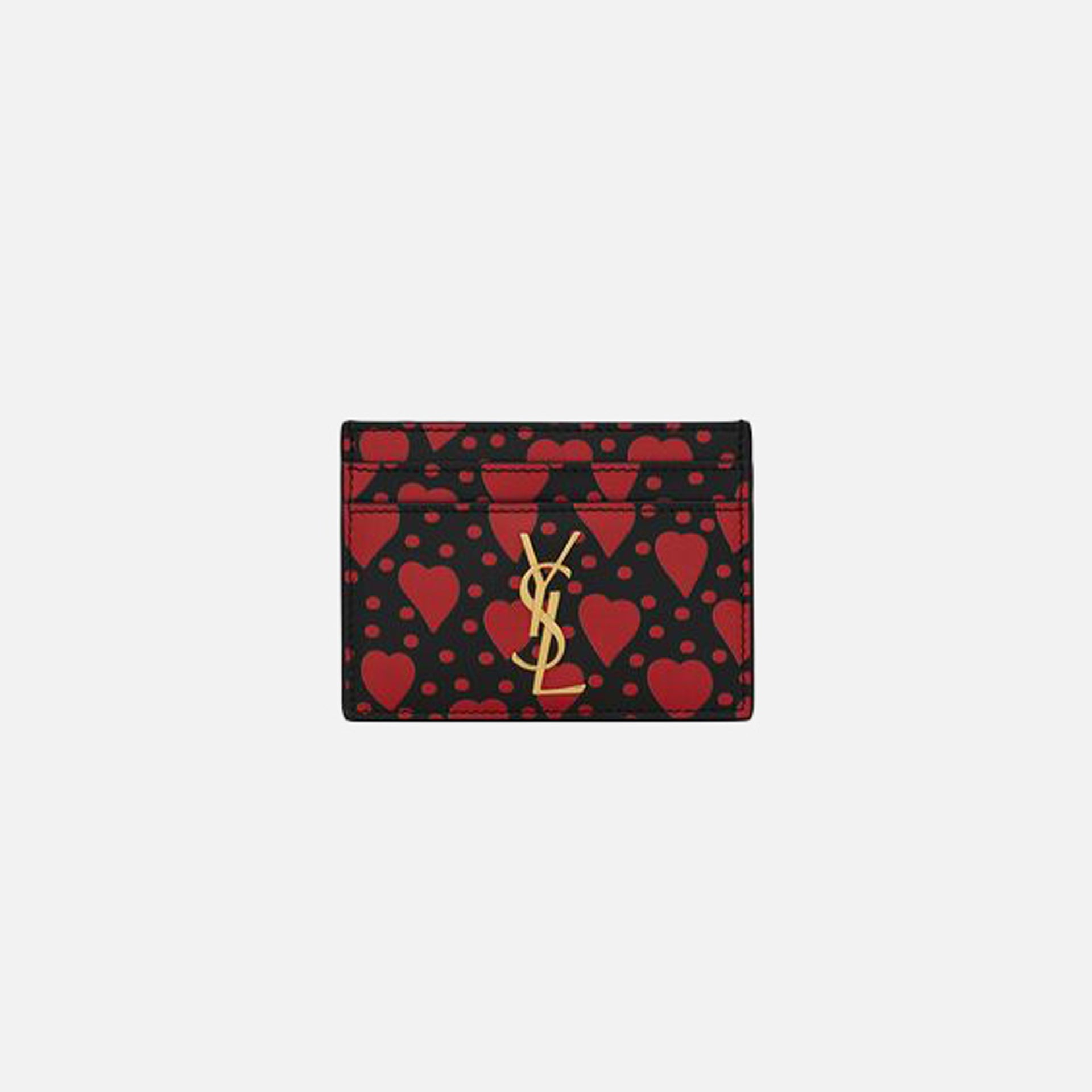 Saint Laurent YSL Card Holder - Hearts and Polka Dots