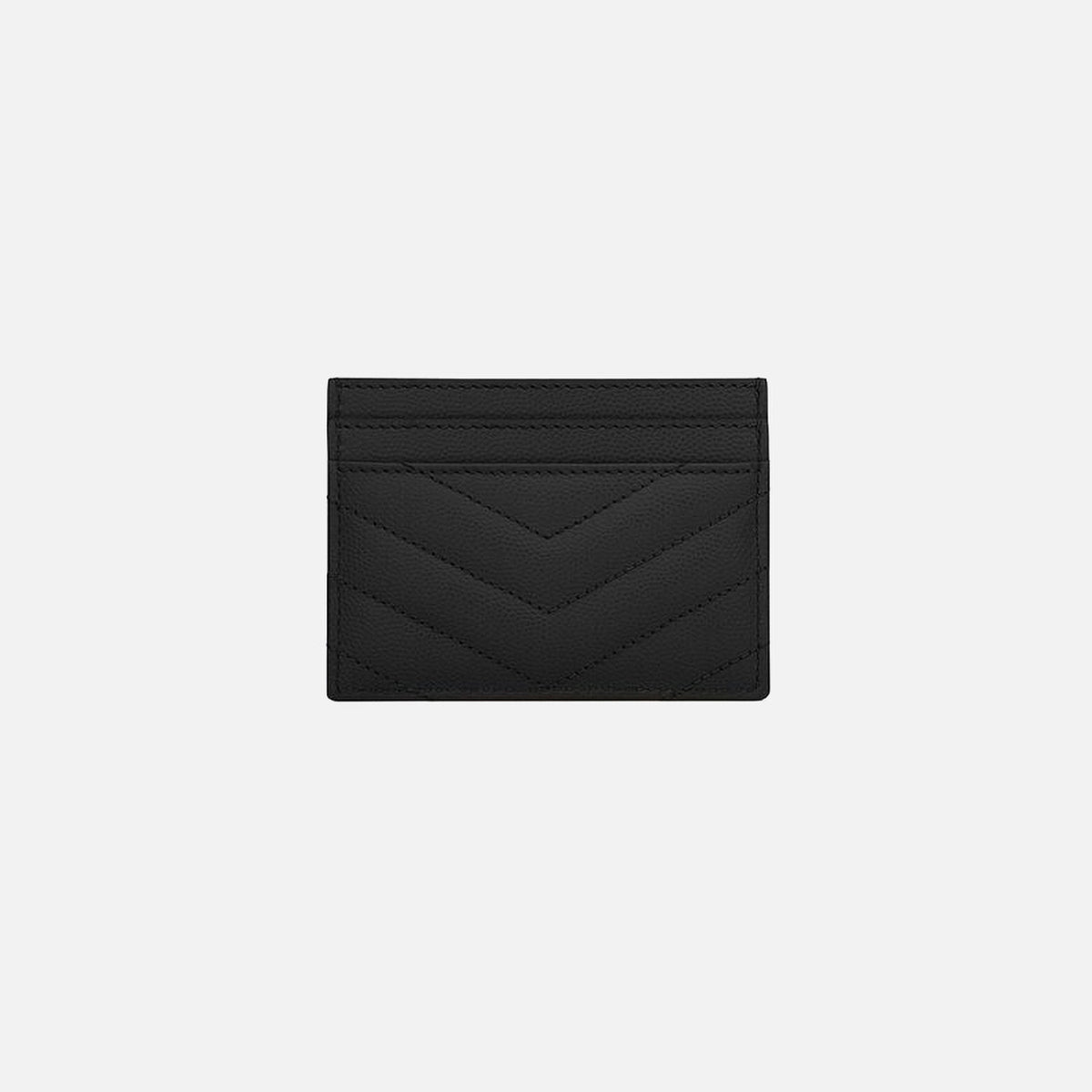 Saint Laurent YSL Credit Card Holder Chevron - Black