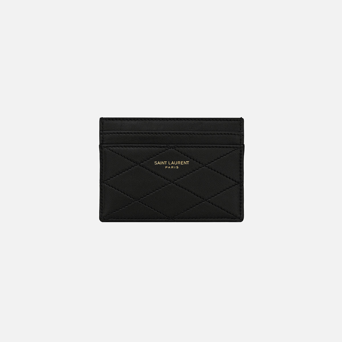 Saint Laurent Credit Card Case Matelasse - Black
